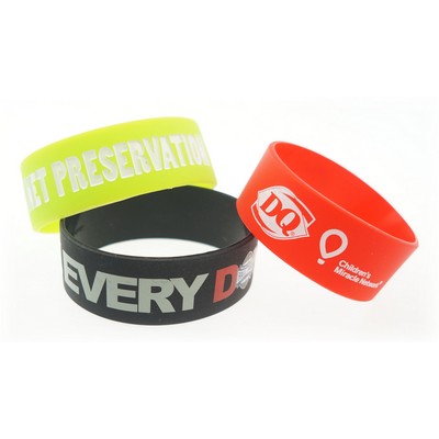 Broad Recycled Silicone Wrist Band w/Debossed Logo