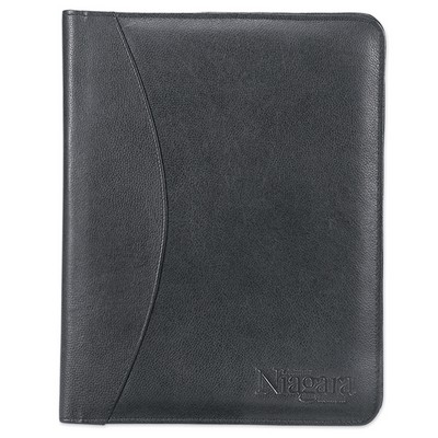 Textured Nappa Leather Writing Folio black